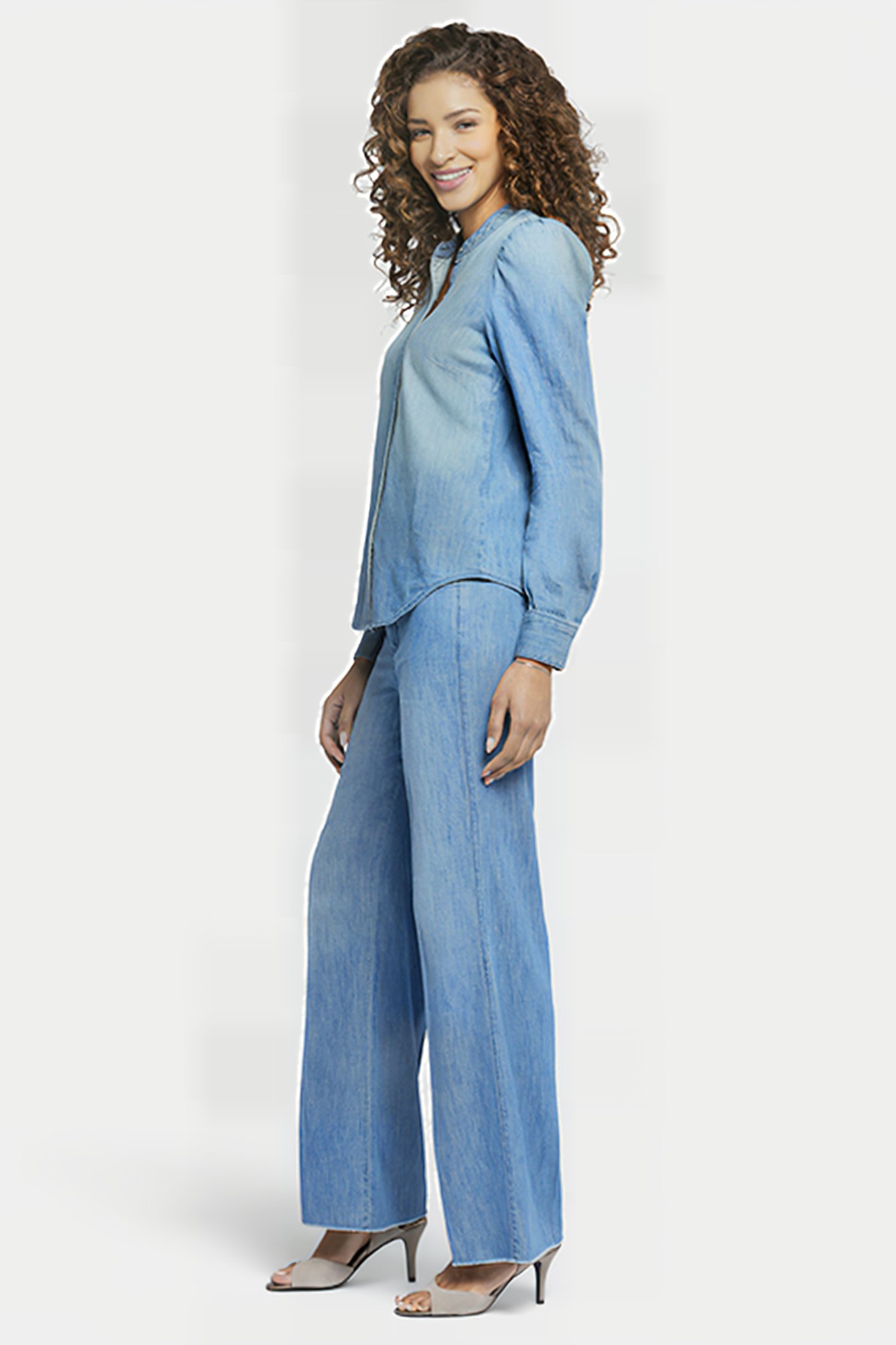 PUFF SLEEVE DENIM SHIRT CROWN 4