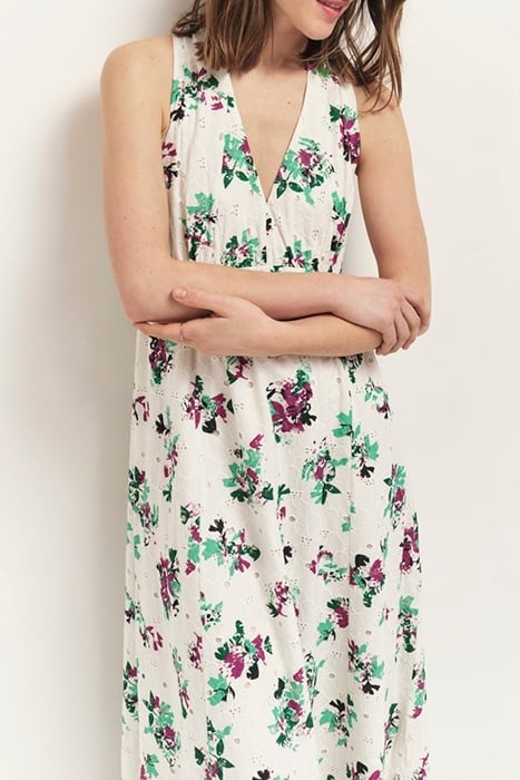 RITUEL - OFF WHITE LONG DRESS WITH PARTY DAY PRINT 4