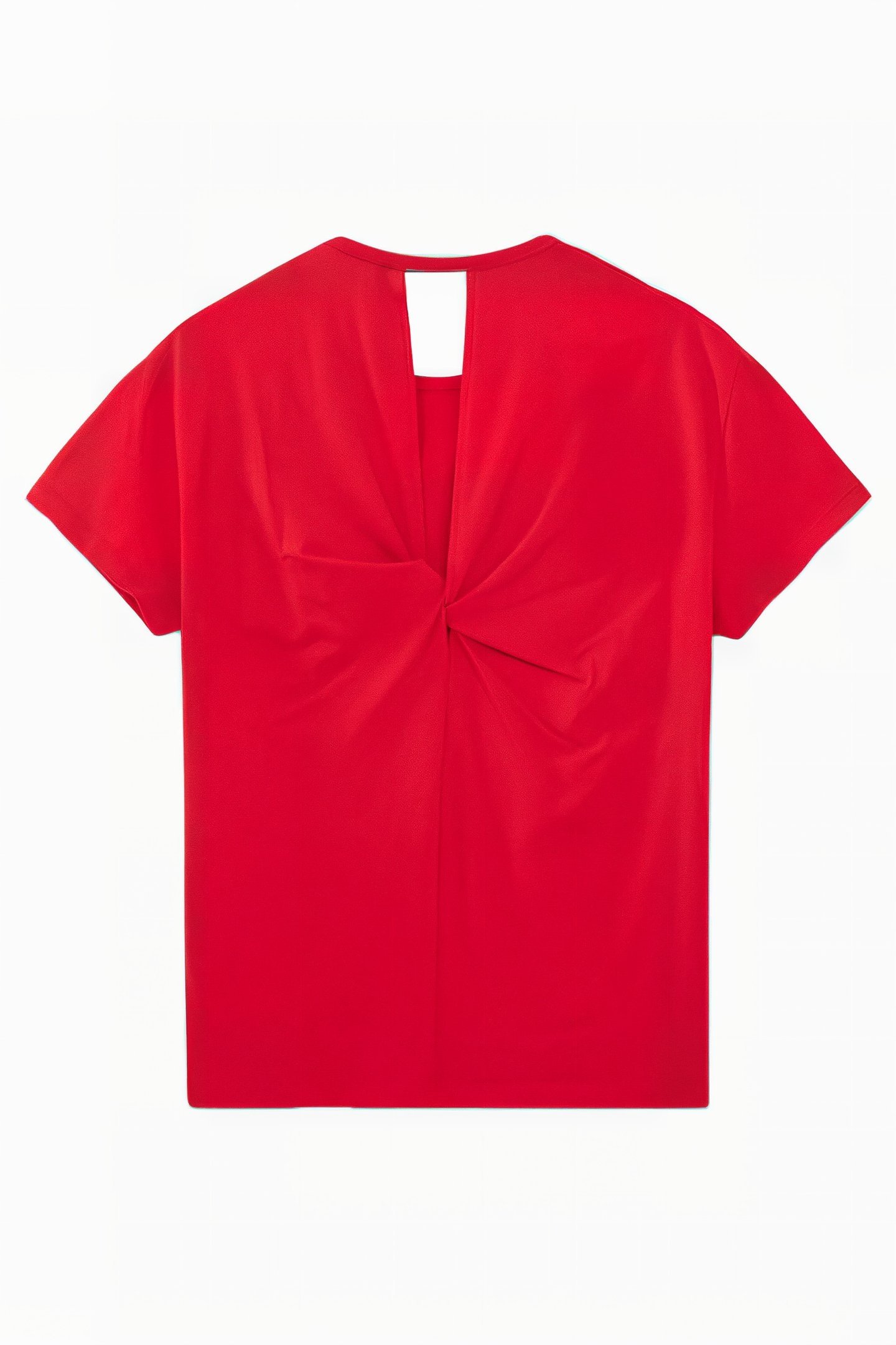 RED KNOTTED ORGANIC COTTON T-SHIRT 2