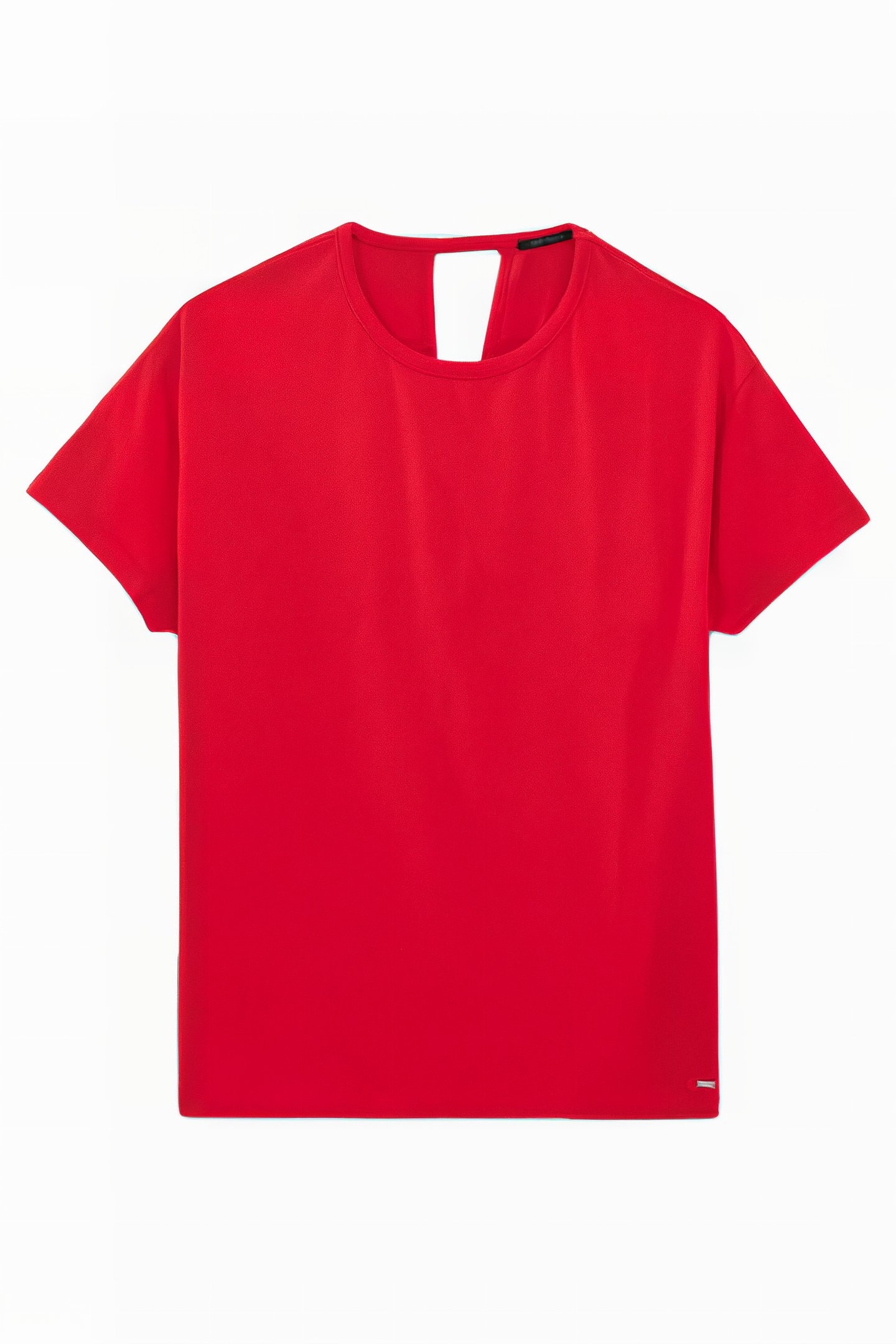 RED KNOTTED ORGANIC COTTON T-SHIRT 1