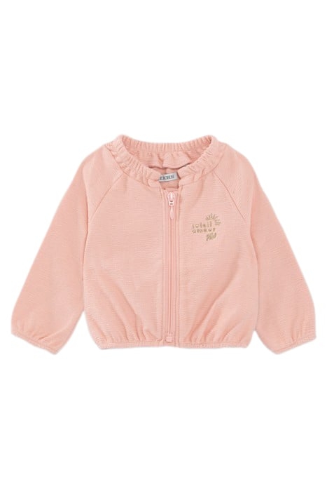 BABY GIRLS’ PINK GAUZE-STYLE SWEATSHIRT FABRIC CARDIGAN 1
