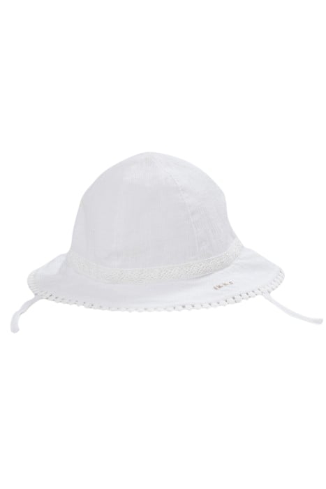 BABY GIRLS’ OFF-WHITE HAT WITH LACE BRAID 1