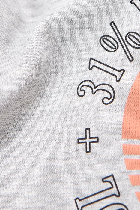 BOYS' GREY ORGANIC COTTON SWEATSHIRT, PALM TREE GRAPHIC 5