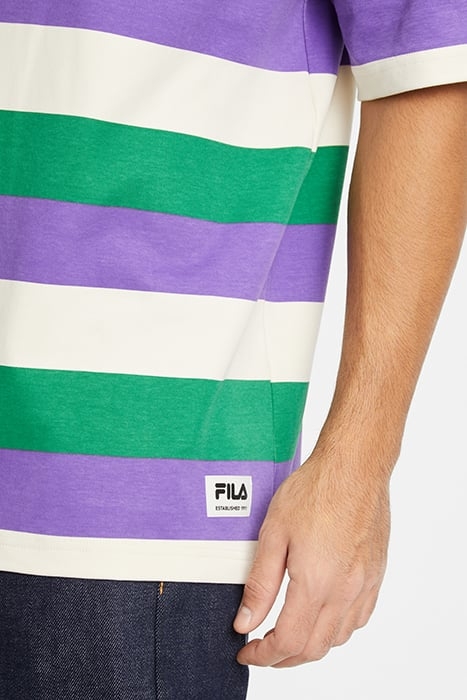 TAICHUNG STRIPED DROPPED SHOULDER TEE VERDANT GREEN STRIPED 7