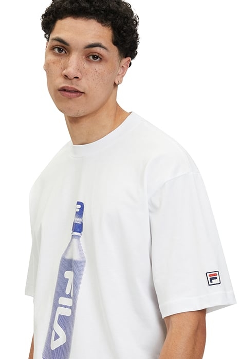 BOXY FIT SHORT SLEEVES T-SHIRT WITH WATER BOTTLE GRAPHIC WHI 7