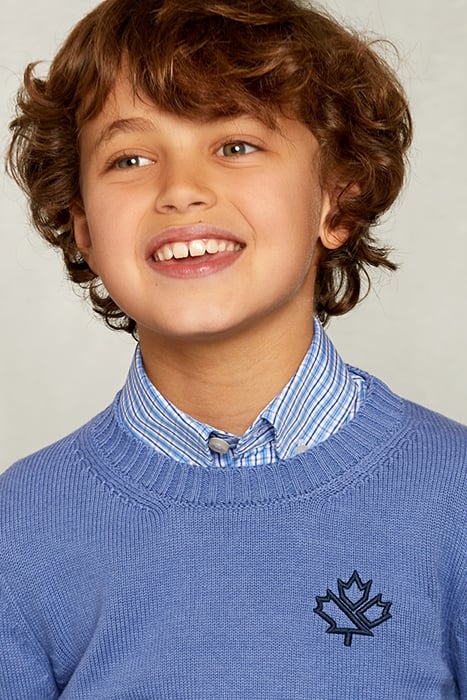 CUSTOM FIT COTTON/WOOL SWEATER JEANS MIX BLUE 4