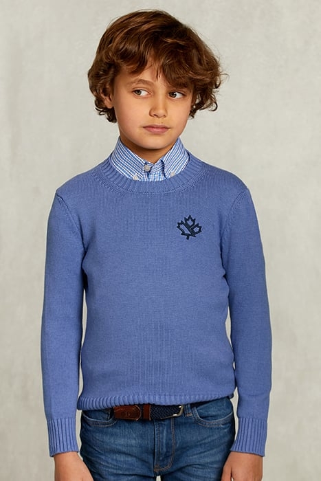 CUSTOM FIT COTTON/WOOL SWEATER JEANS MIX BLUE 1