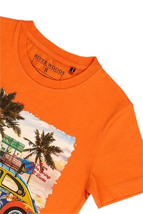 NORMAL FIT BASIC T-SHIRT IN SUNRISE ORANGE 3
