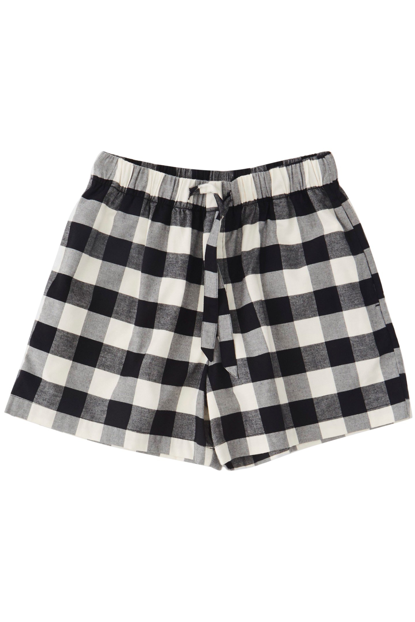 UNISEX FLANNEL, PYJAMAS SHORTS BLACK GINGHAM 3