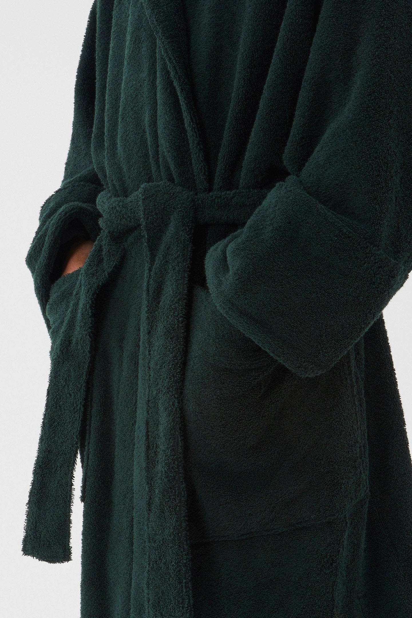 UNISEX HOODED BATHROBE FOREST GREEN 2