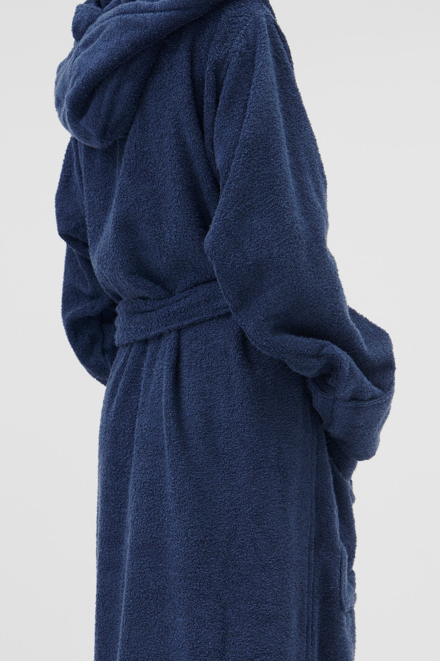 UNISEX HOODED BATHROBE NAVY 1