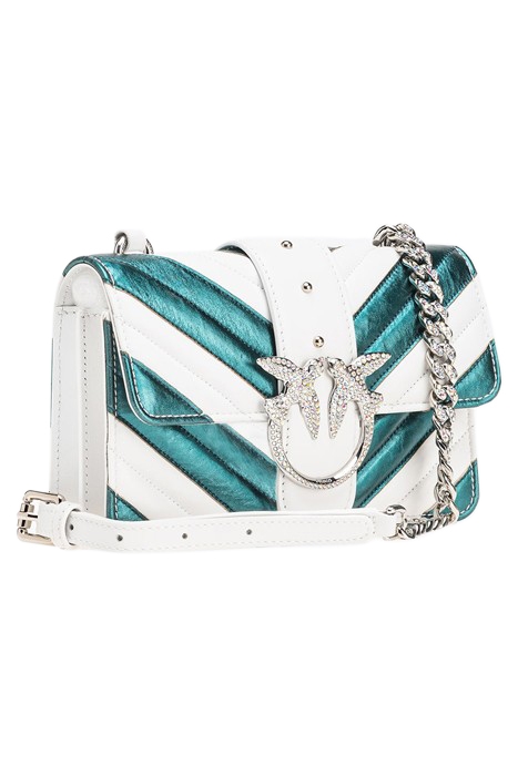LOVE ONE MINI CL NAPPA CON INS AQUAMARINE GREEN/WHITE-SHINY  2