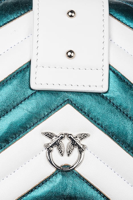 LOVE ONE MINI CL NAPPA CON INS AQUAMARINE GREEN/WHITE-SHINY  4