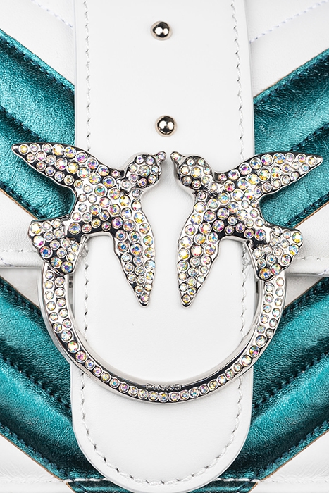 LOVE ONE MINI CL NAPPA CON INS AQUAMARINE GREEN/WHITE-SHINY  5