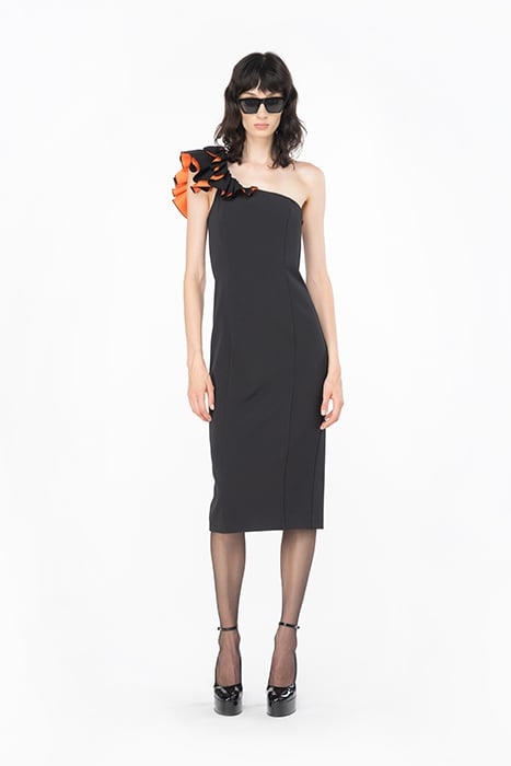 CUVETTE DRESS BLACK/ORANGE 1