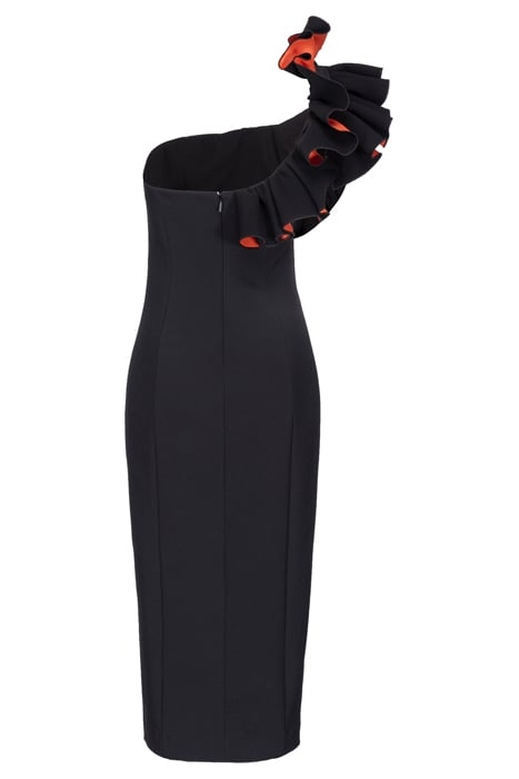 CUVETTE DRESS BLACK/ORANGE 4