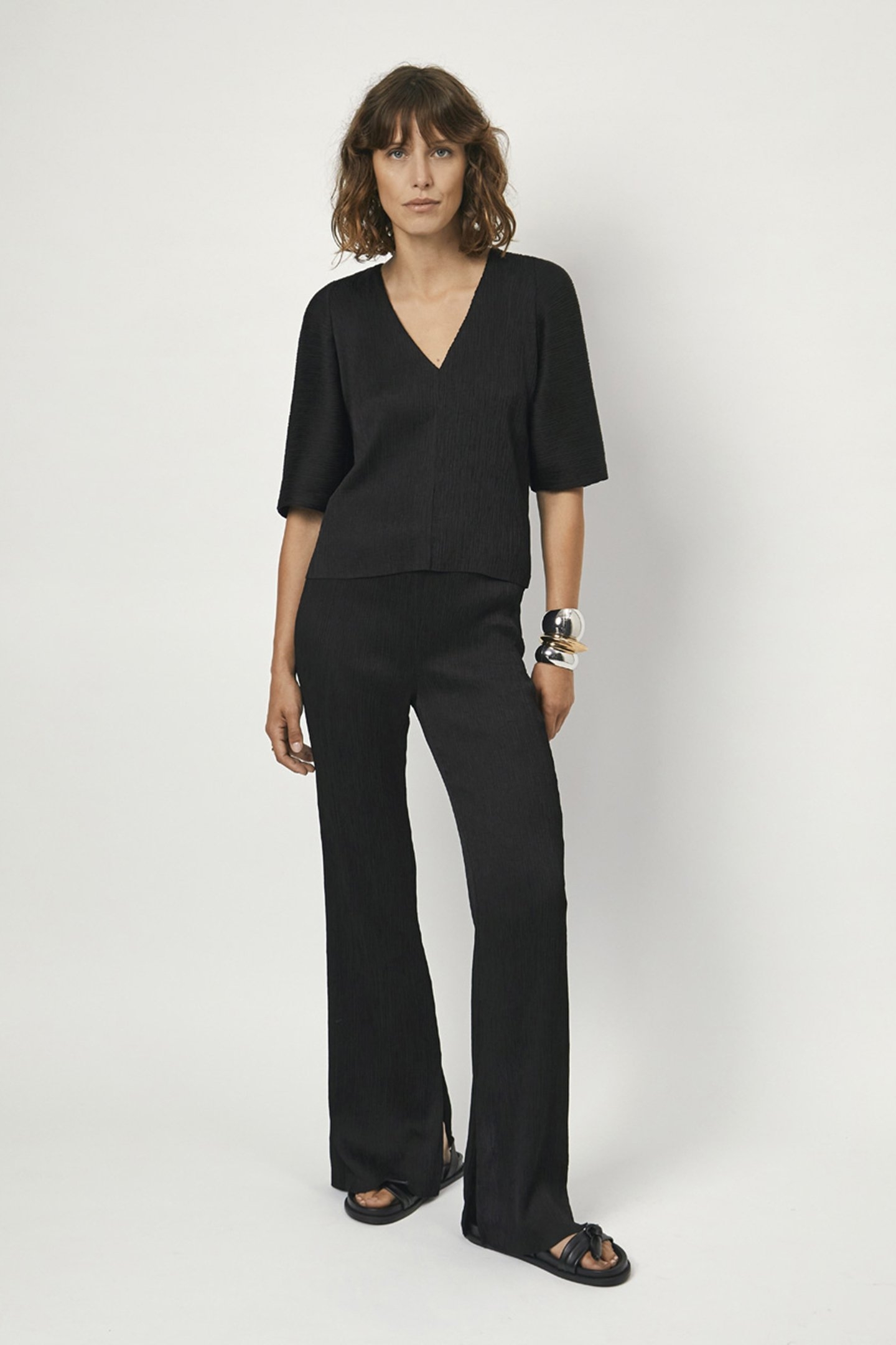 RAQUEL PLEATED TOP RAVEN 1