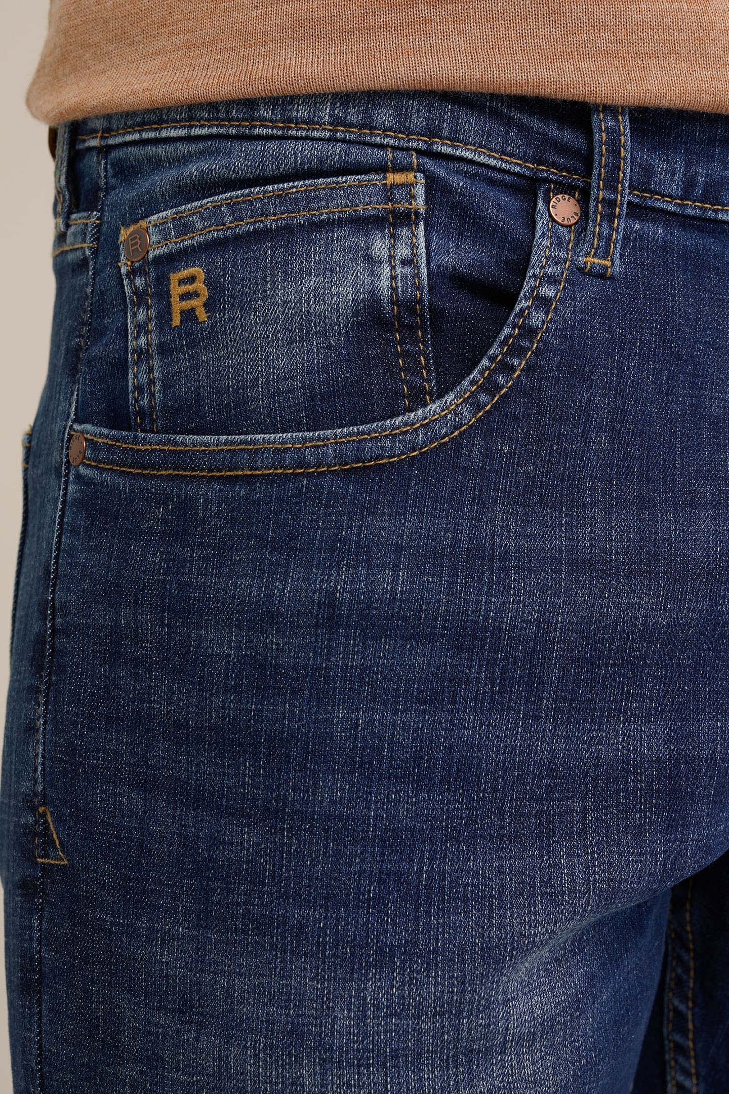 5-POCKET MID WAIST DARK BLUE 5