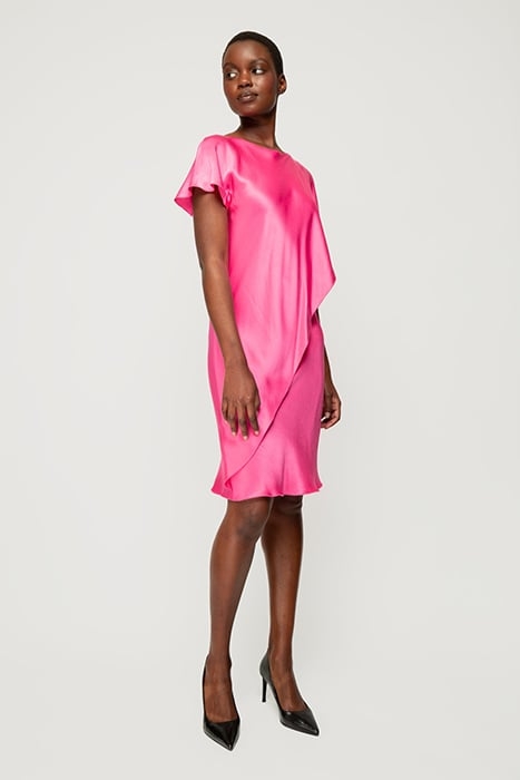 DRESS SATIN FLUID SLEEVE CARMINE ROSE 4