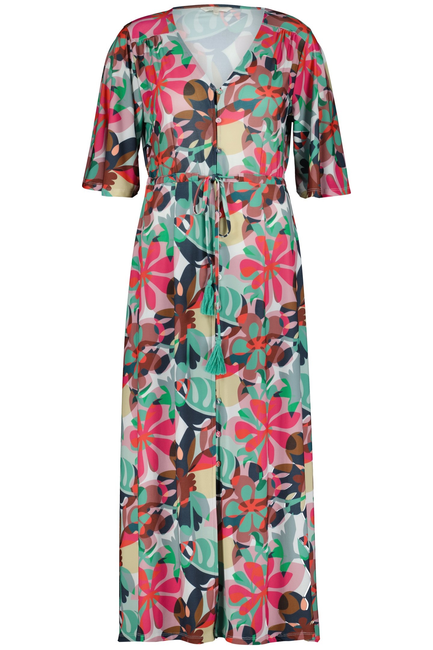 LONG DRESS LANI PRINT OFFWHITE WITH PINK PLANES PRINT 3