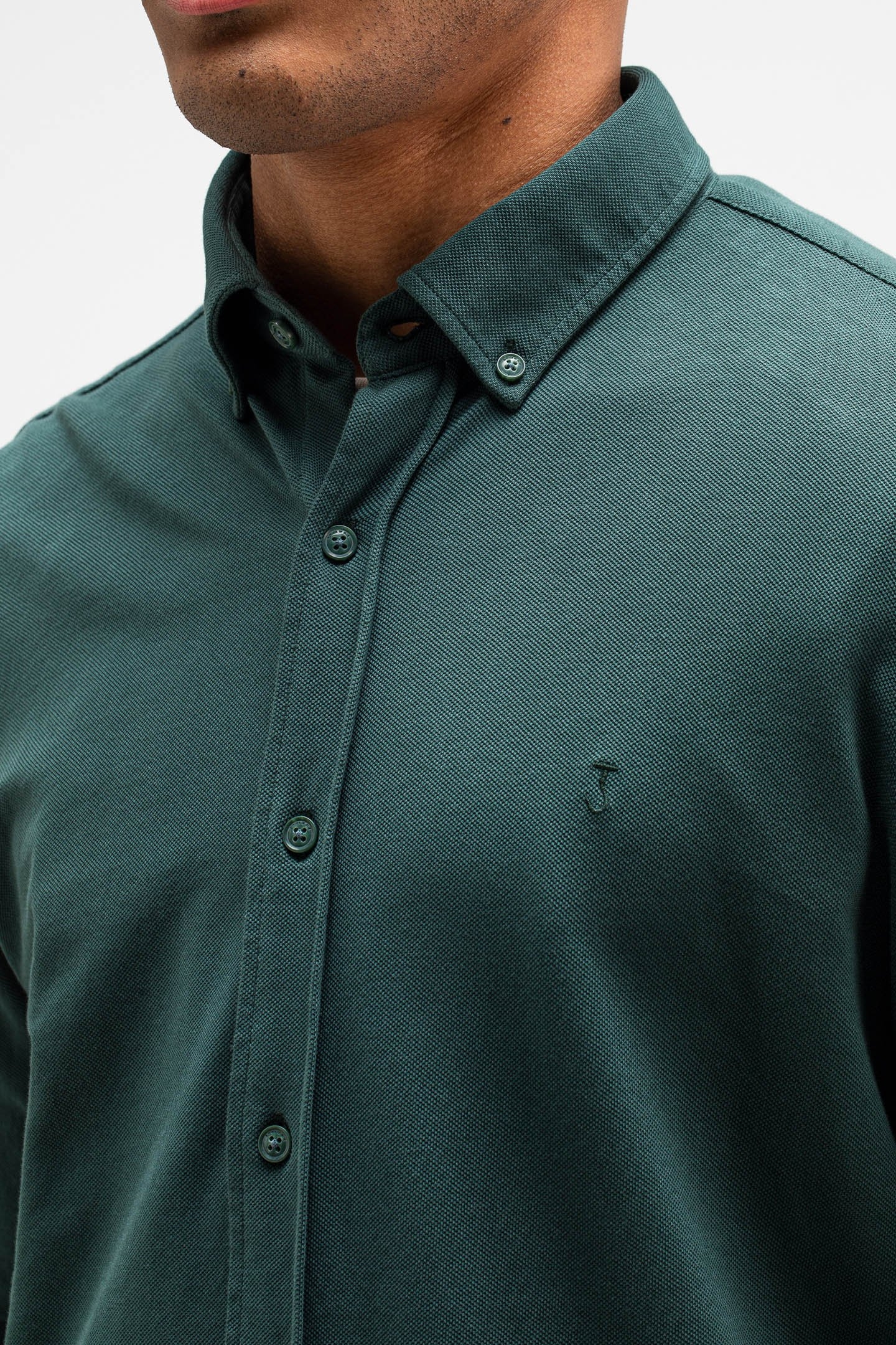 ROBBINS CLEAN PIQUE SHIRT JET GREEN 4