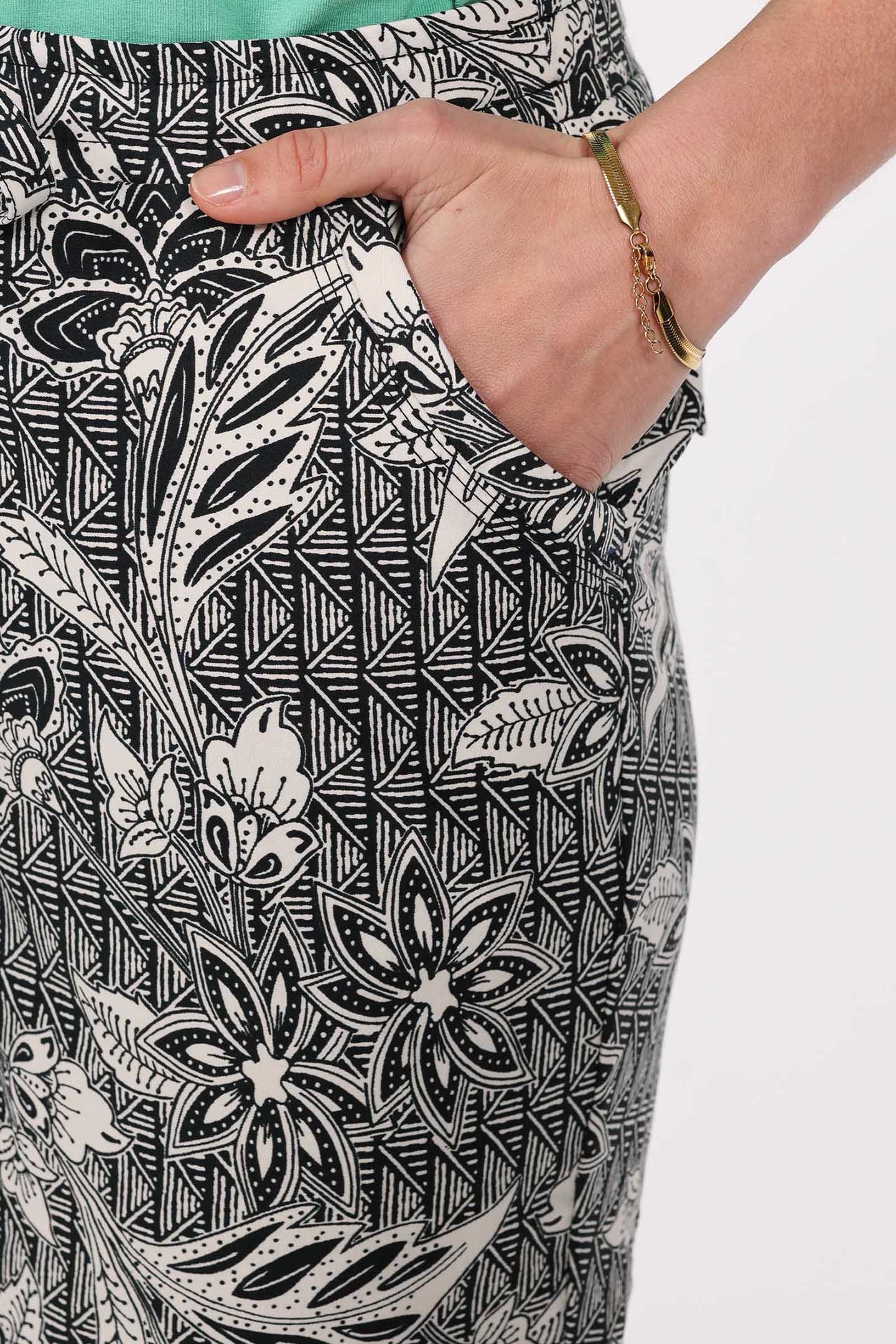 TRAVEL BERMUDA VOLARE PRINT BLACK AND WHITE WITH STRUCTURED  5