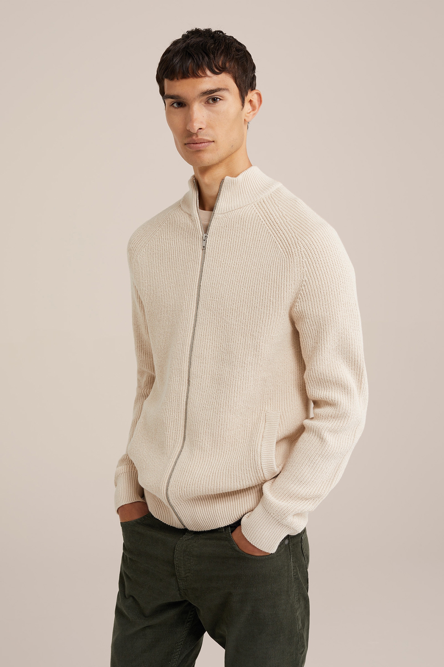 CARDIGAN WITH ZIPPER OFF-WHITE 1