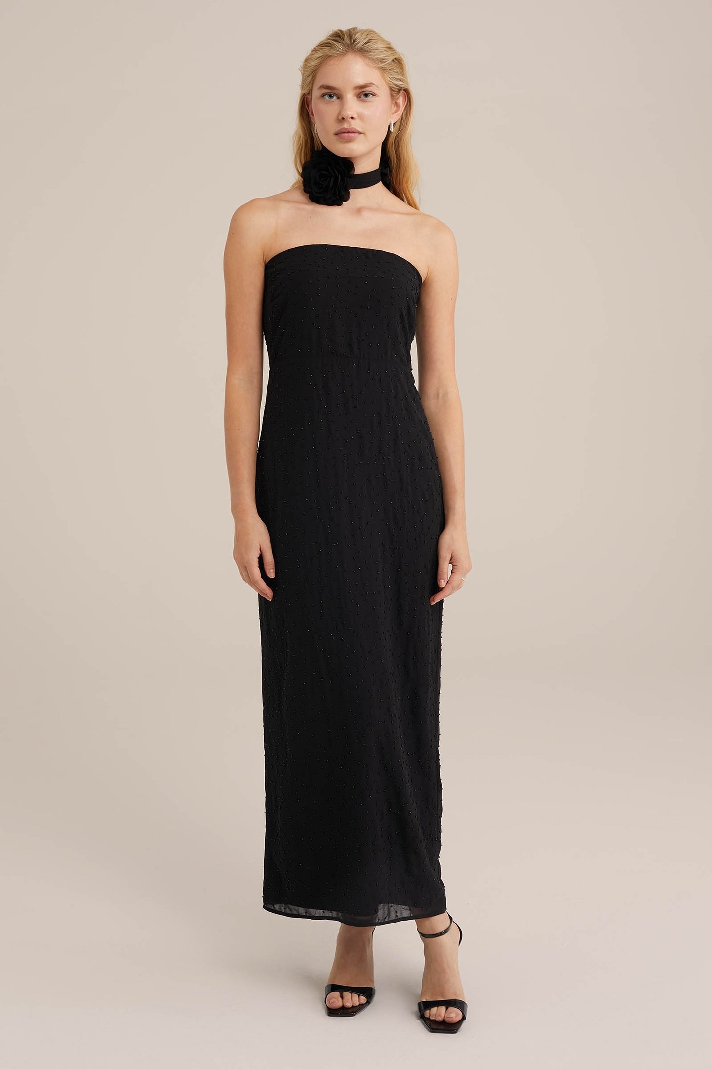 DRESS MID LENGTH BLACK 1