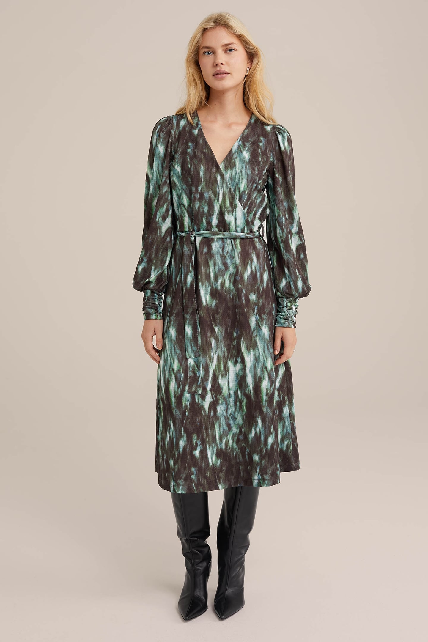 DRESS MID LENGTH MOSS GREEN 1