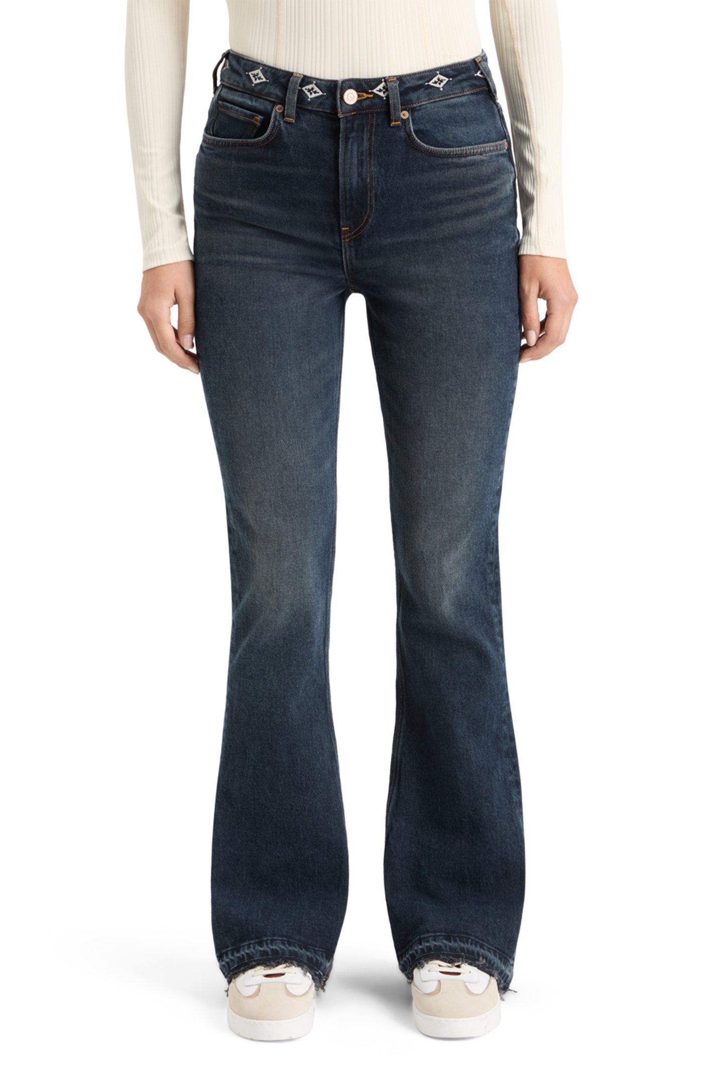 THE CHARM FLARED JEANS WITH EMBROIDERY DETAILS - ROAD TRIP R 1