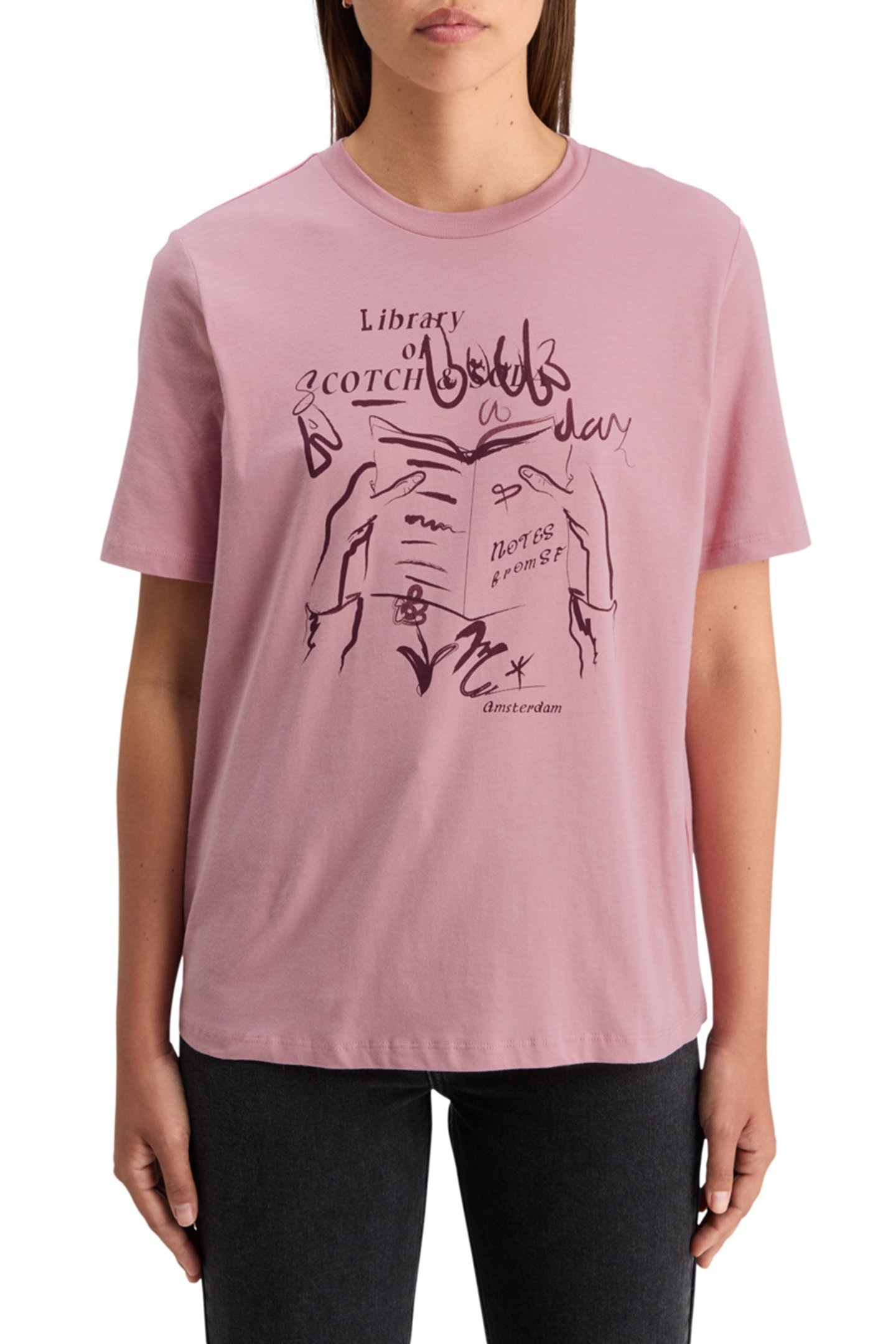 CHEST ARTWORK RELAXED FIT T-SHIRT CADILLAC PINK 1