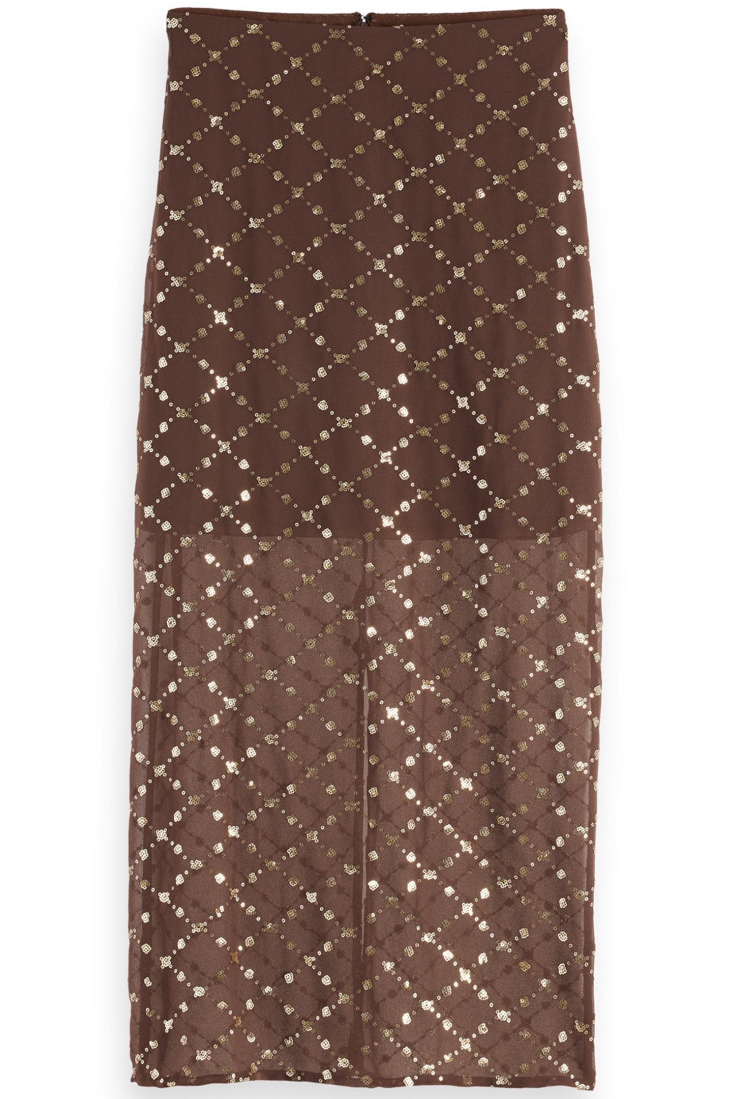 TUBE SKIRT WITH EMBELLISHMENTS COFFEE 1