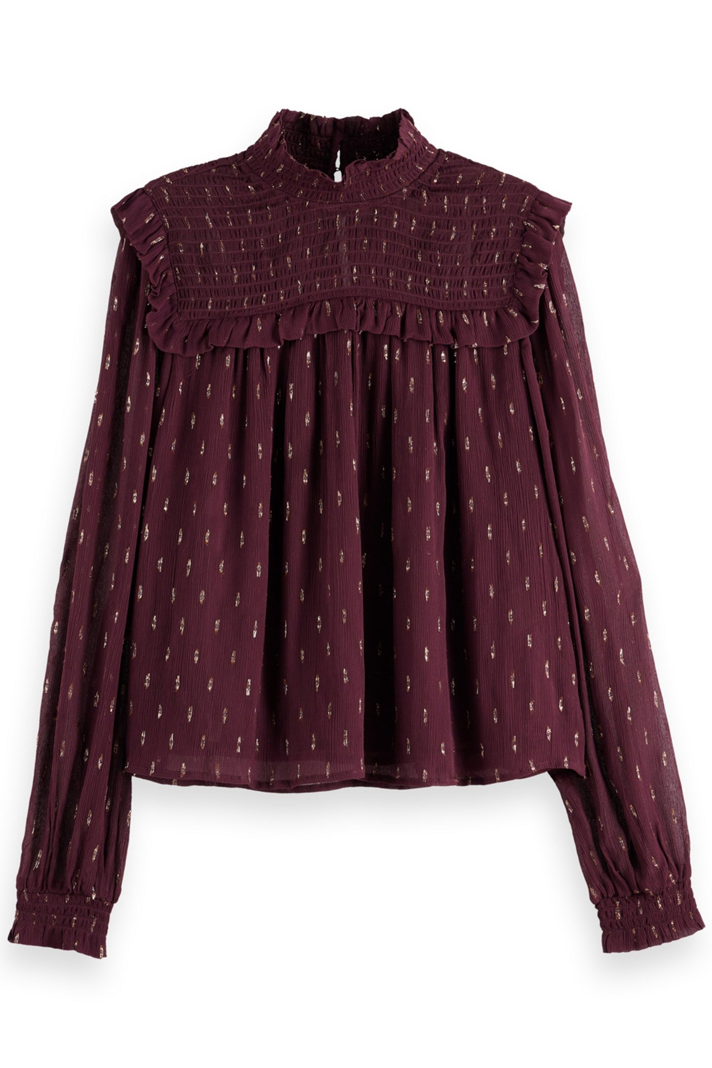 LUREX SMOCK TOP DARK GRAPE 1