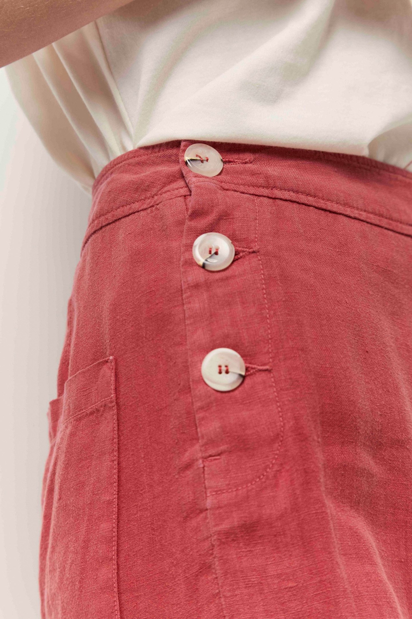 PAMELA - LINEN CHILIPEPPER BRIDGE TROUSERS CHILIPEPPER 5