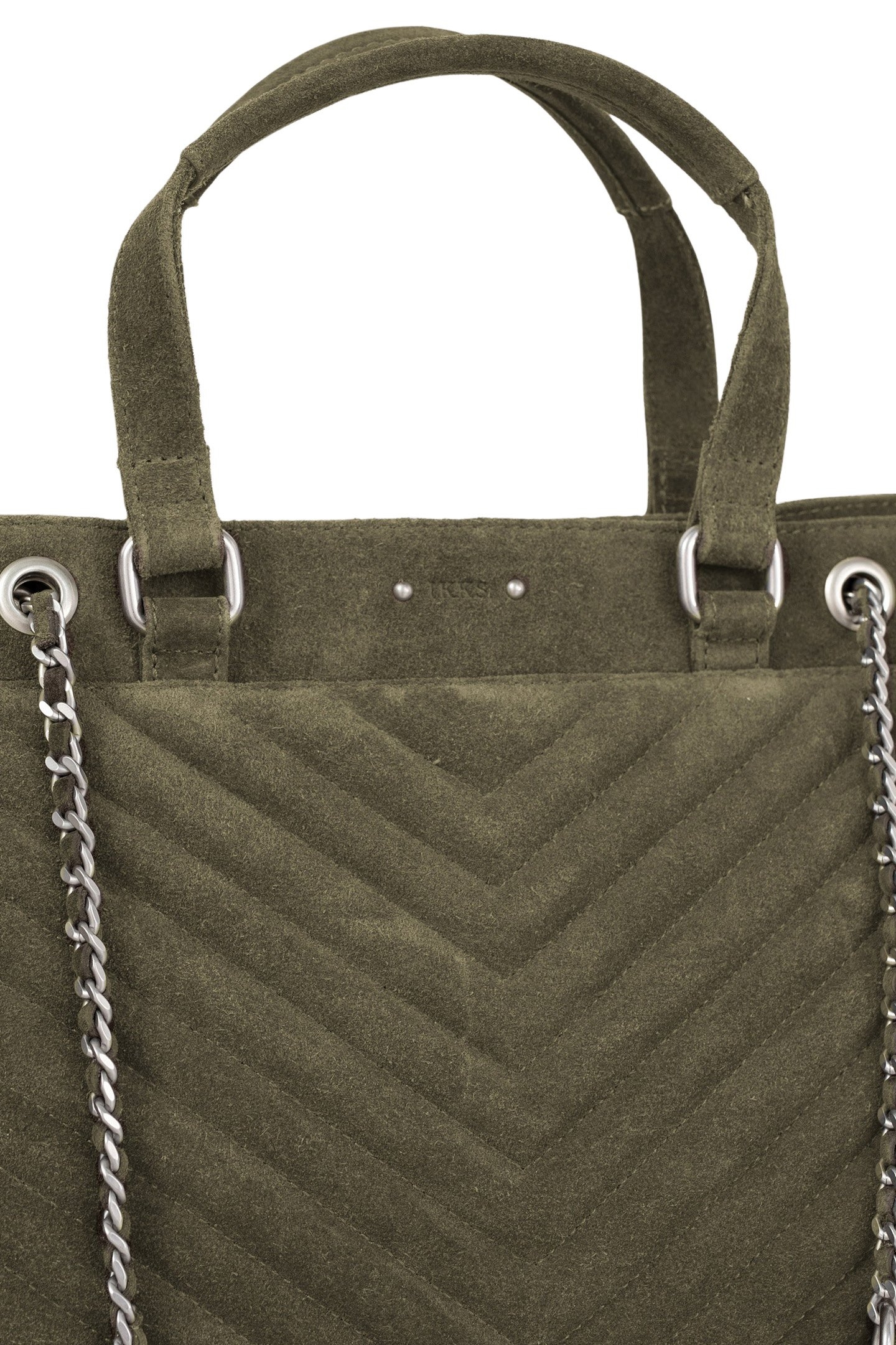 LE 1440 KAKI HERRINGBONE QUILTED SHOPPING BAG 4