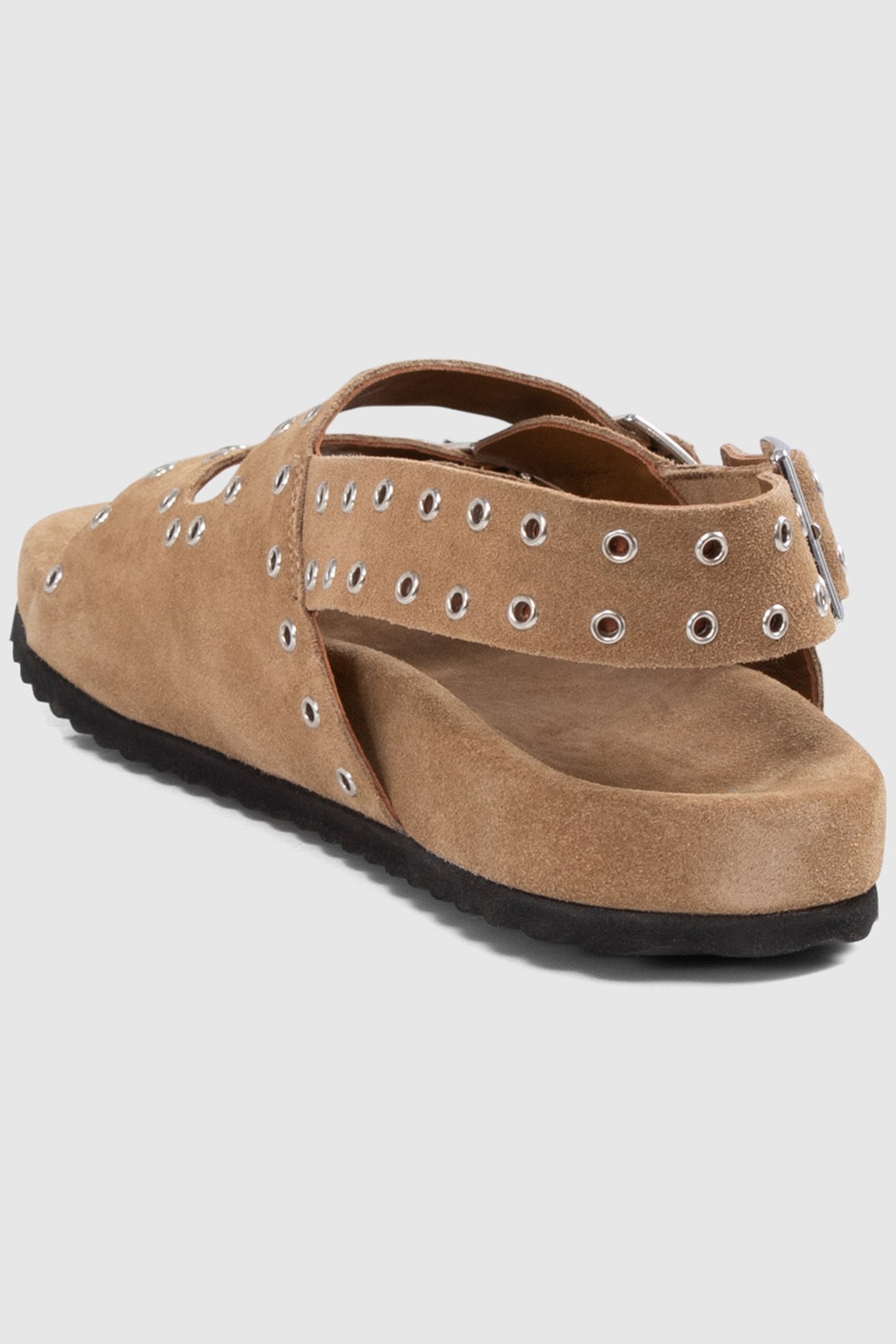 SAND SUEDE SANDALS WITH EYELET STRAPS 5