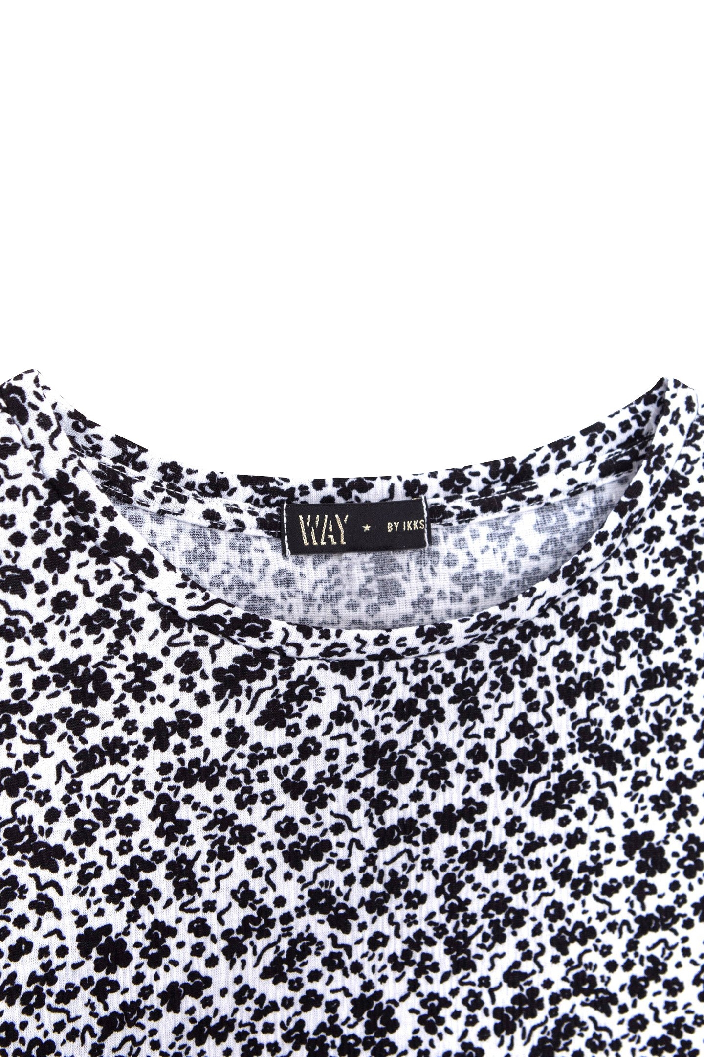GIRLS' OFF-WHITE T-SHIRT WITH BLACK FLOWER PRINT 3