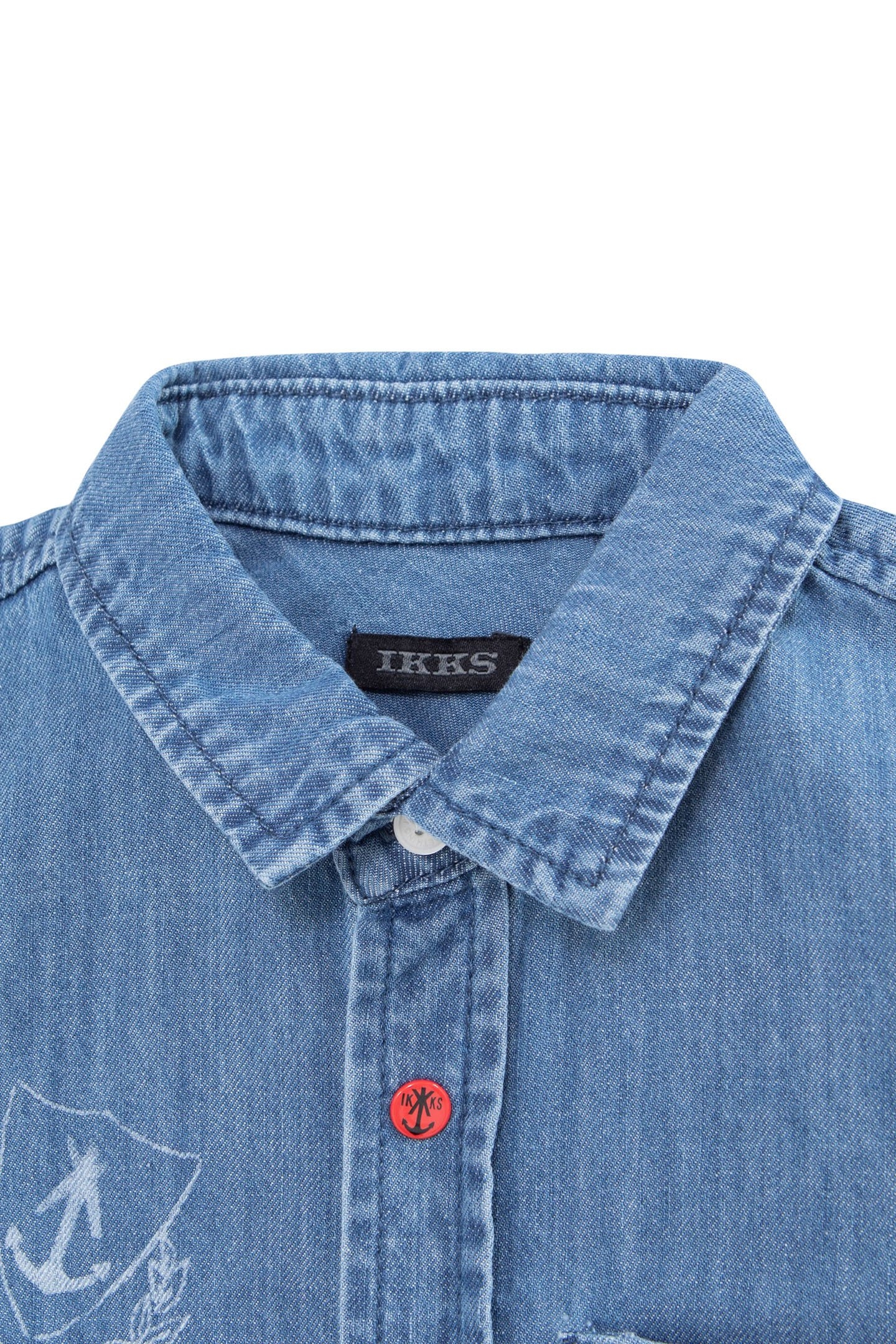 BOYS’ BLUE DENIM SHIRT WITH PRINTED DETAILS 3