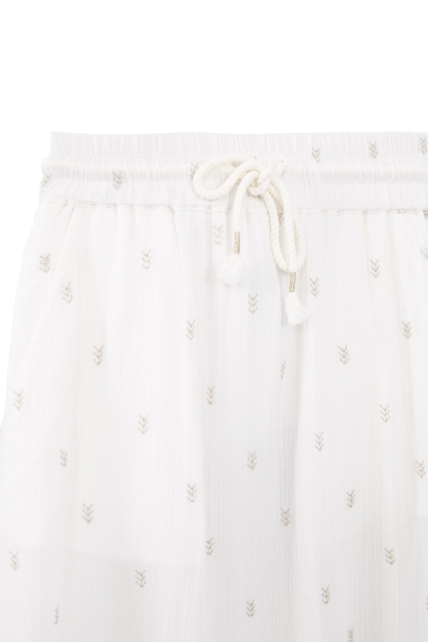 GIRLS’ OFF-WHITE LONG SKIRT WITH GOLD EMBROIDERY 5