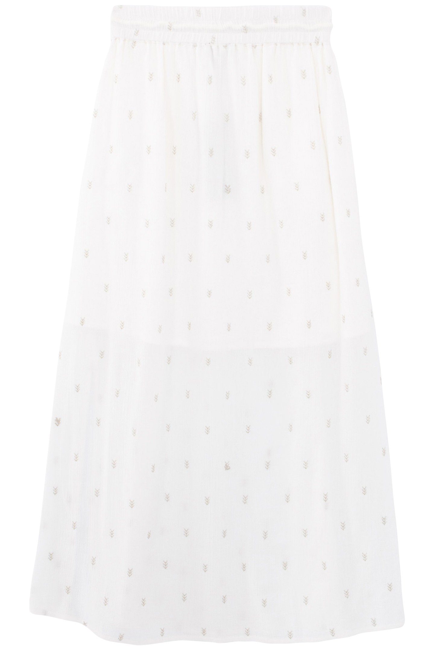 GIRLS’ OFF-WHITE LONG SKIRT WITH GOLD EMBROIDERY 2