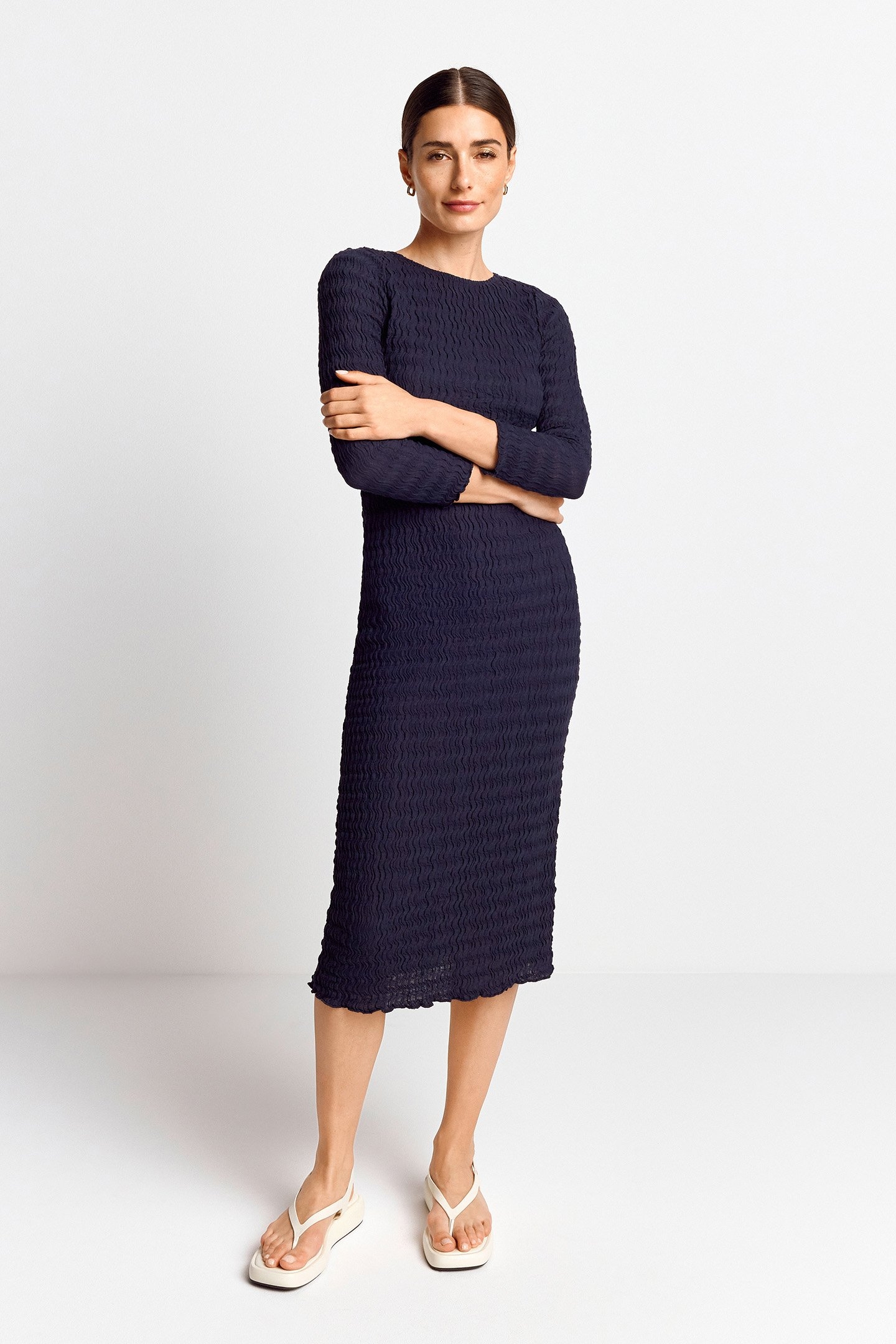 CRINKLED DRESS MIDNIGHT BLUE 1