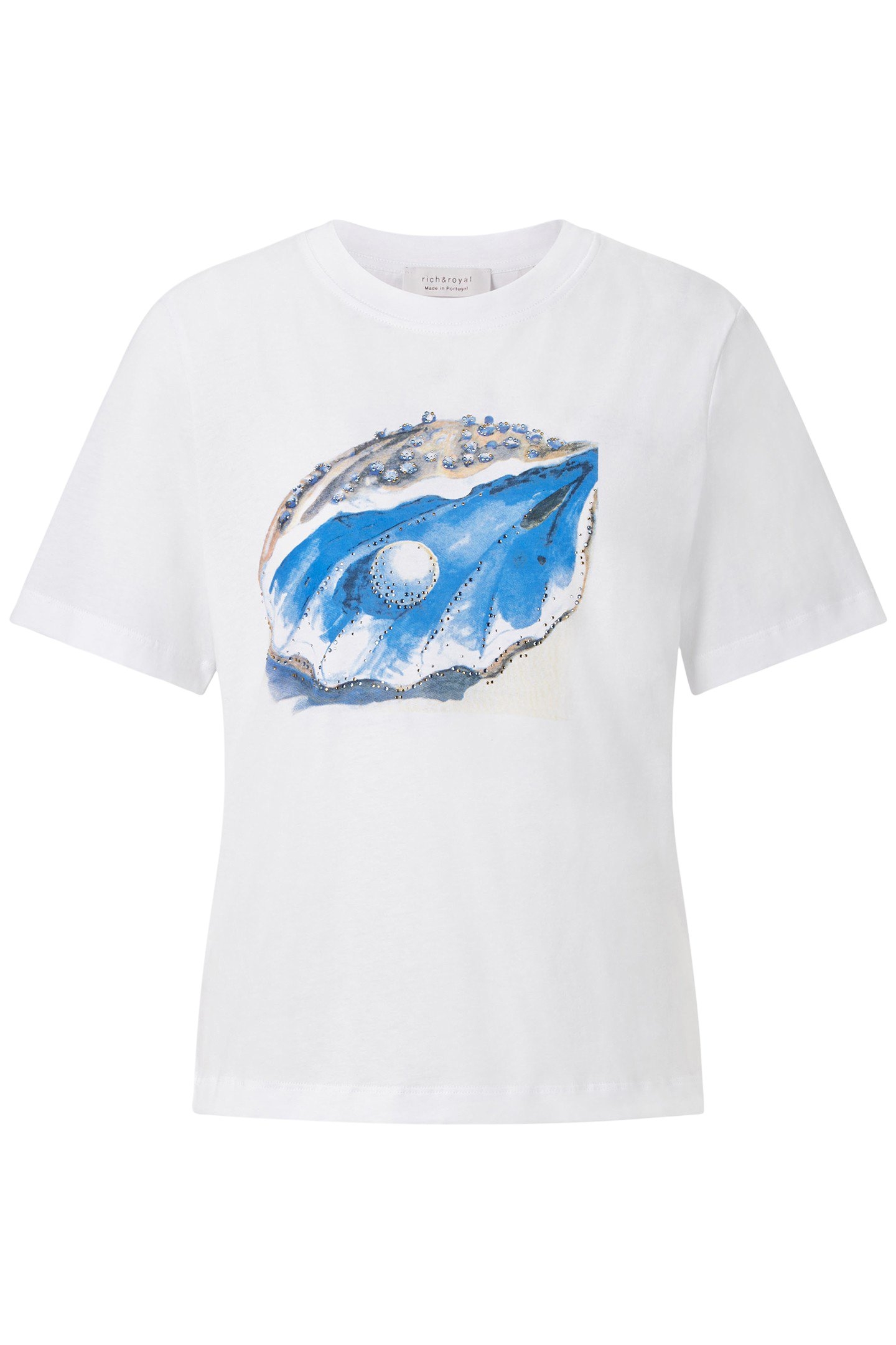 ELEGANT FIT T-SHIRT WITH SEASHELL PRINT ORGANIC WHITE 4