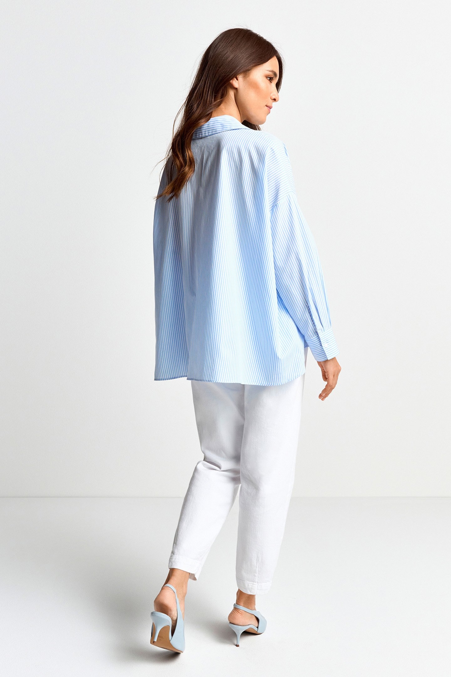 OVERSIZED STRIPED BLOUSE ORGANIC COTTON BLUE 3