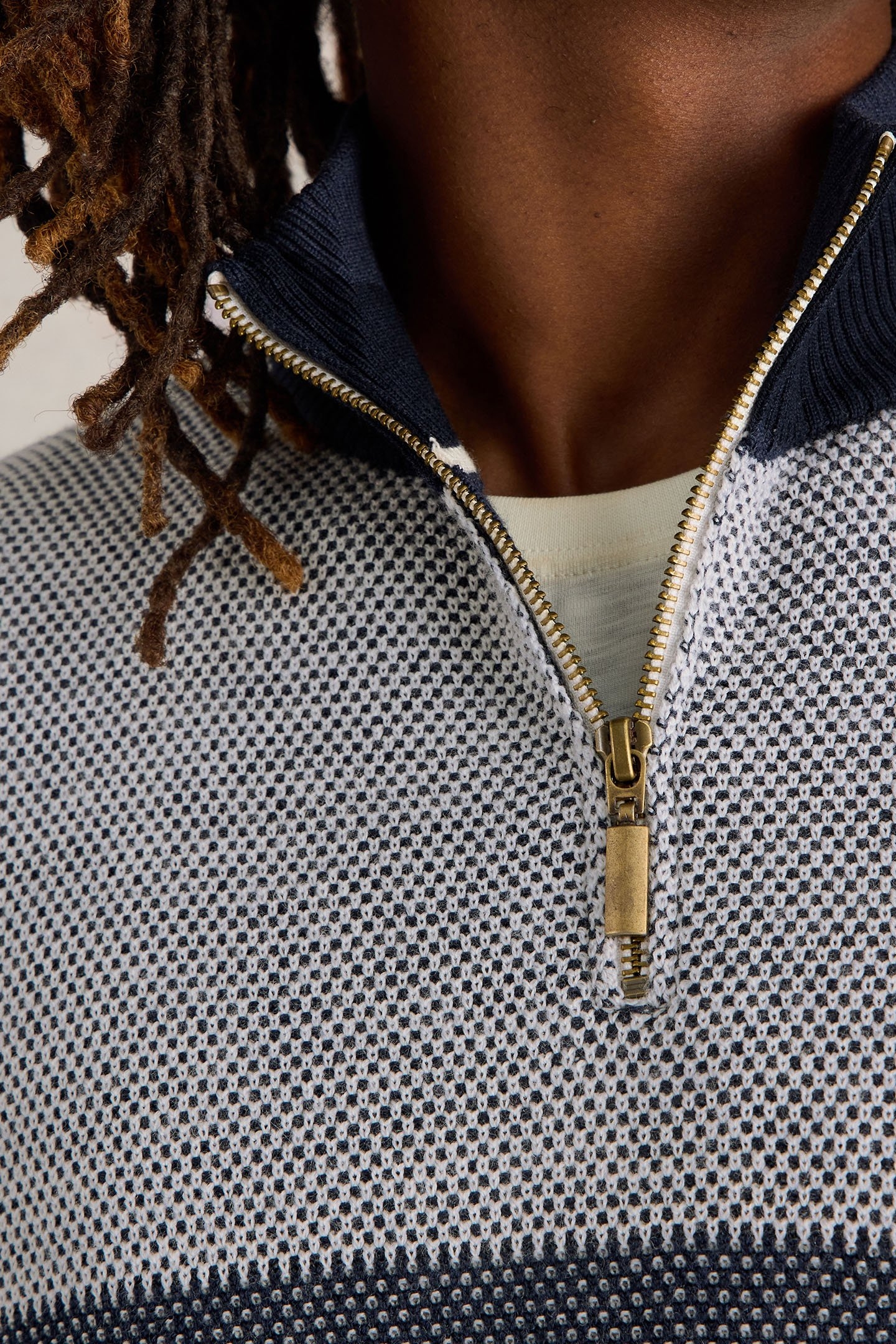 NEWPORT MERINO JACQUARD FUNNEL NAVY MULTI 5