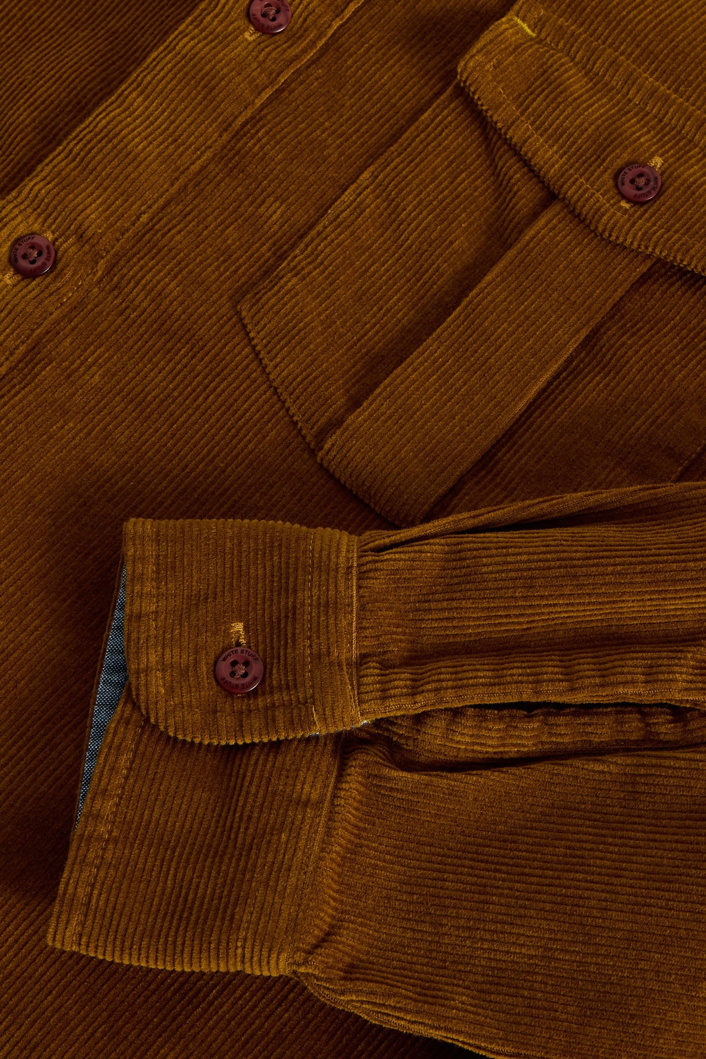 GRIFFIN CORD SHIRT MID BROWN 6