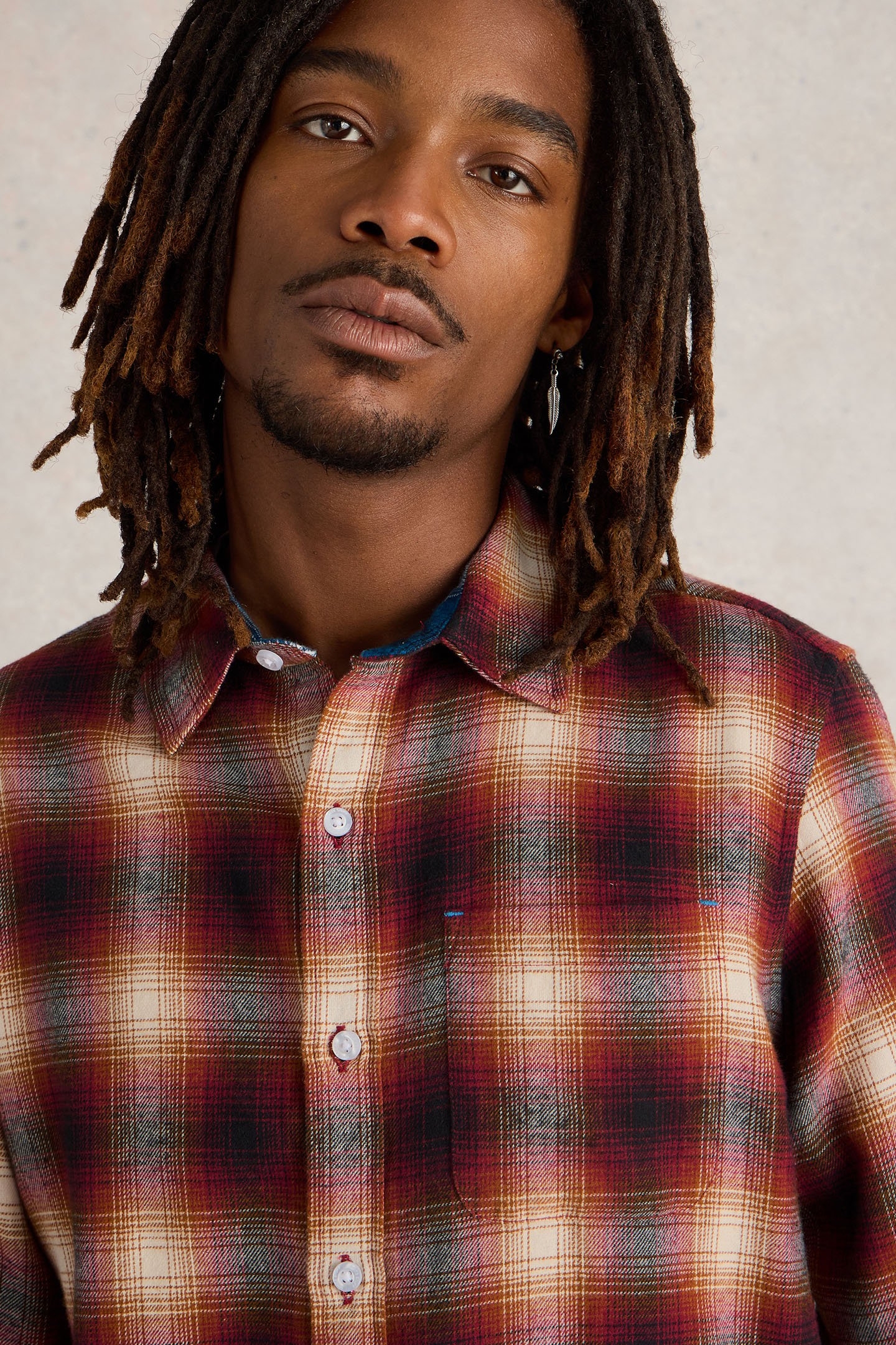 MOXLEY FLANNEL CHECK SHIRT RED MULTI 5