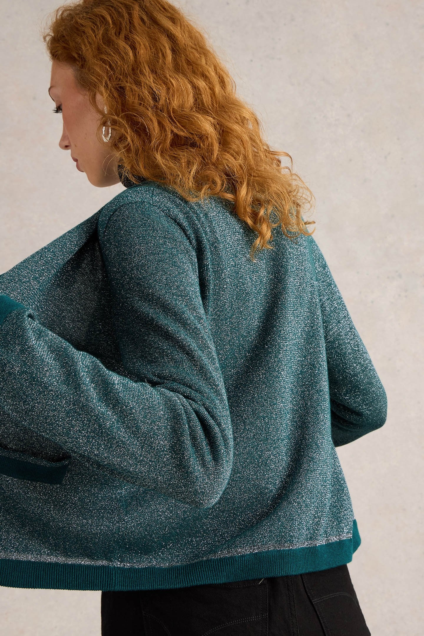 CHARLOTTE SPARKLE CARDI MID TEAL 4
