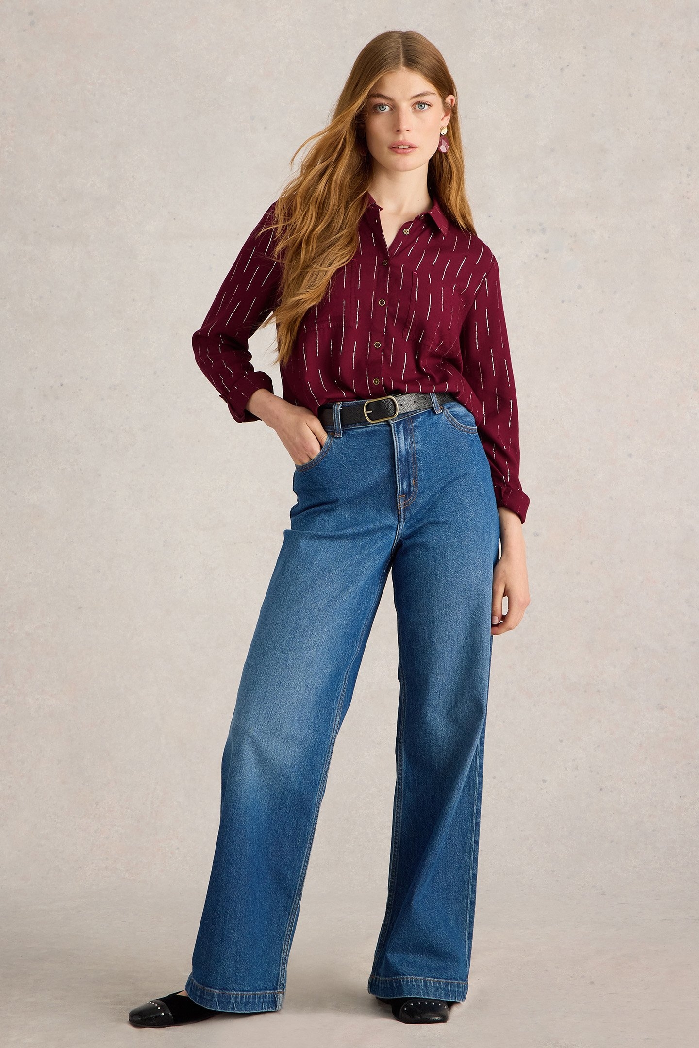 SOPHIE METALLIC SHIRT PLUM MULTI 1