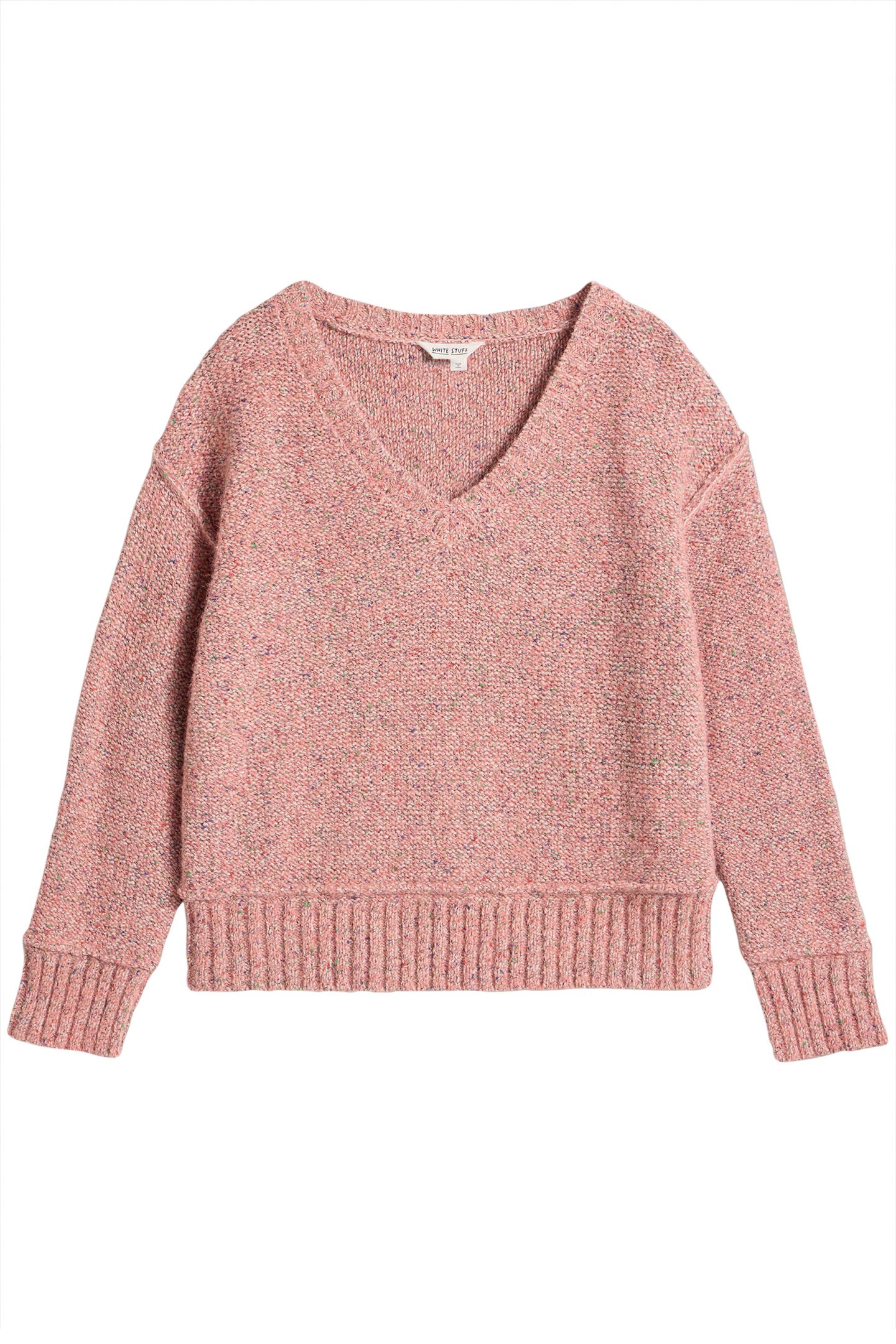 TAMMY TEXTURED V NECK LIGHT PINK 3