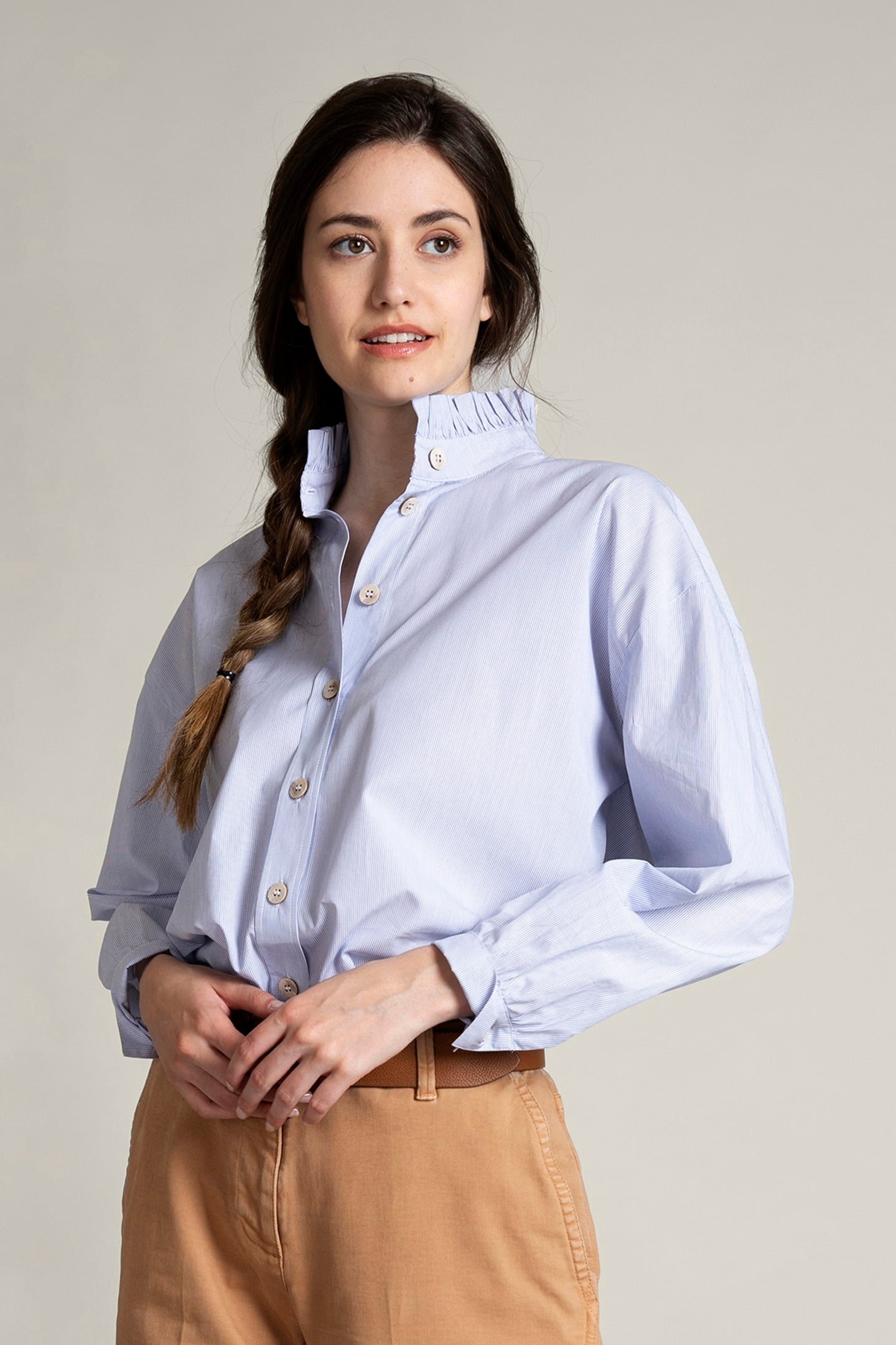 BEIGE WIDE COTTON PANT 3